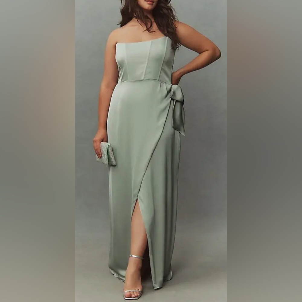 V. Chapman June Corset Jacquard Front-Slit Gown NWOT 14
